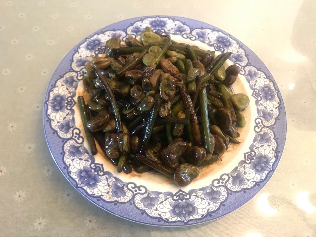 蒜薹炒蚕豆