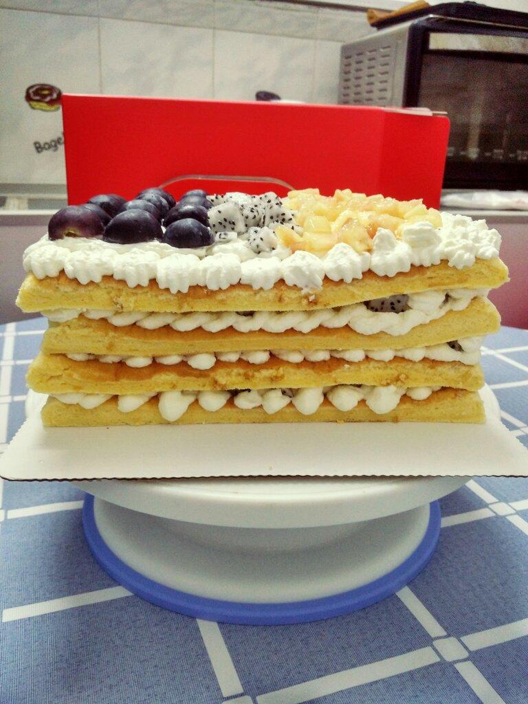 【零失败】不会裱花没关系的水果裸蛋糕 芒果裸蛋糕 完美戚风胚