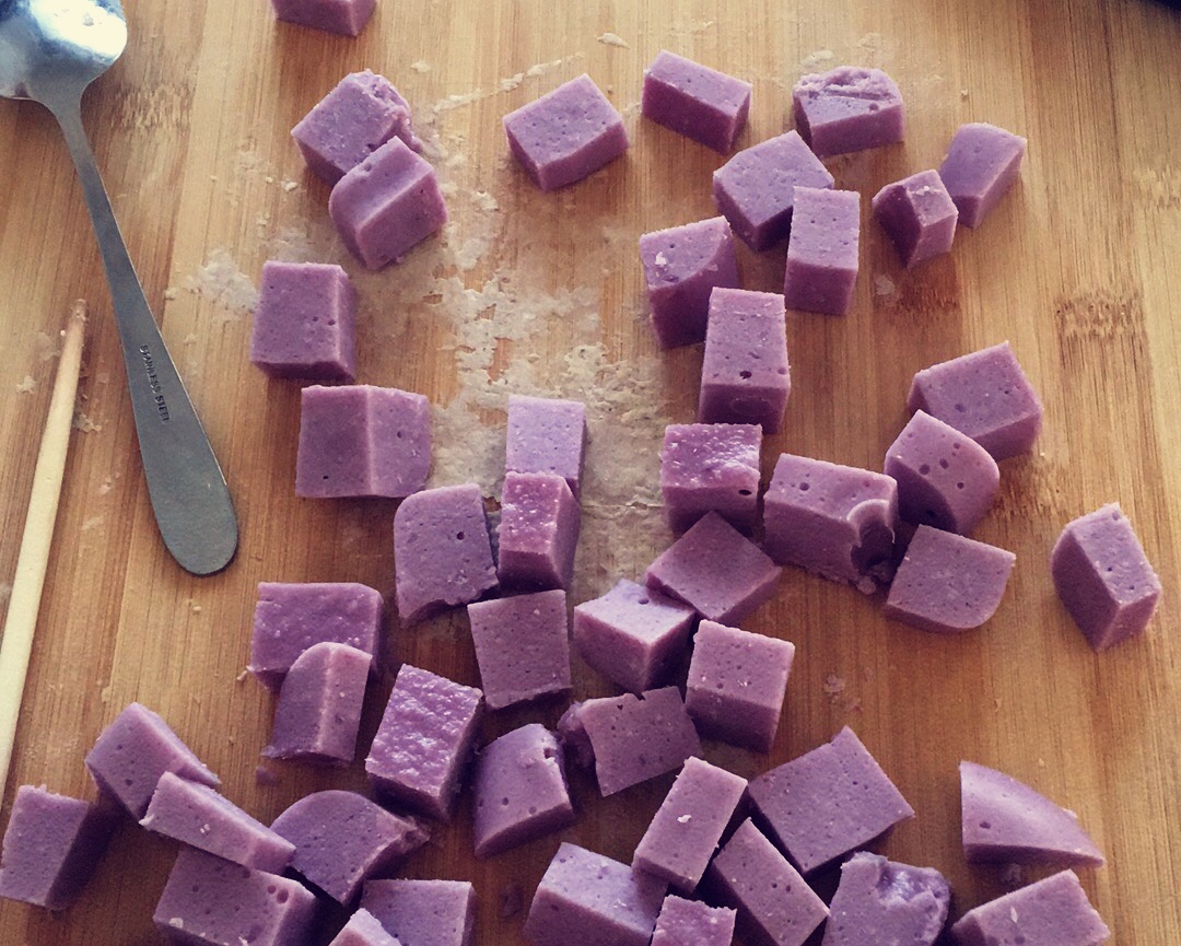 奶香紫薯糯米糕的做法 步骤4