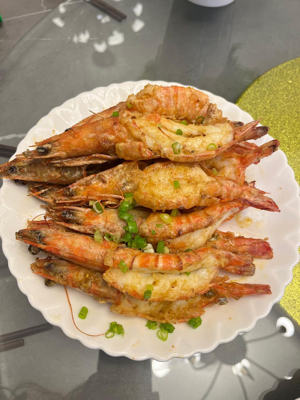 沙姜粗盐焗九节虾