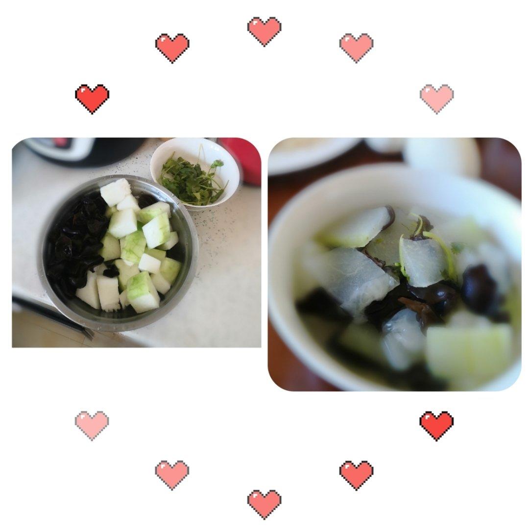 抖音最火刮油神汤：冬瓜木耳香菜汤