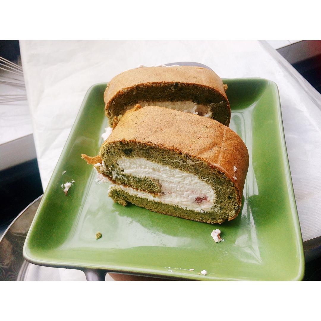 抹茶红豆蛋糕卷