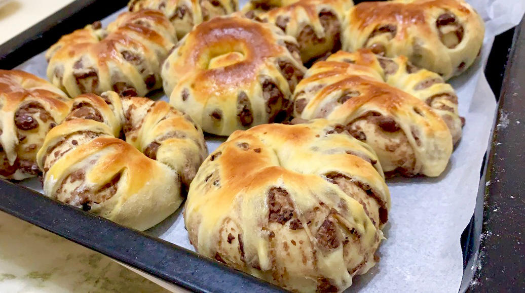 免揉豆沙小面包