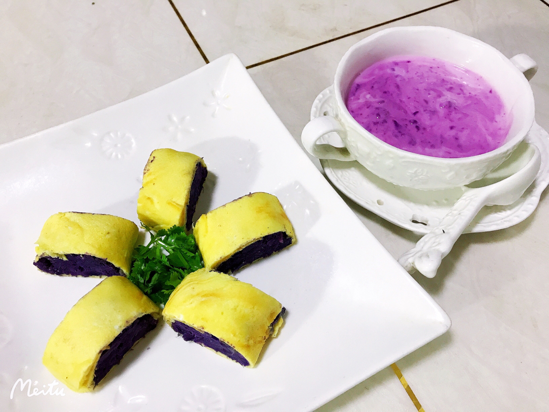 【Keep减肥餐】紫薯卷热可可早餐