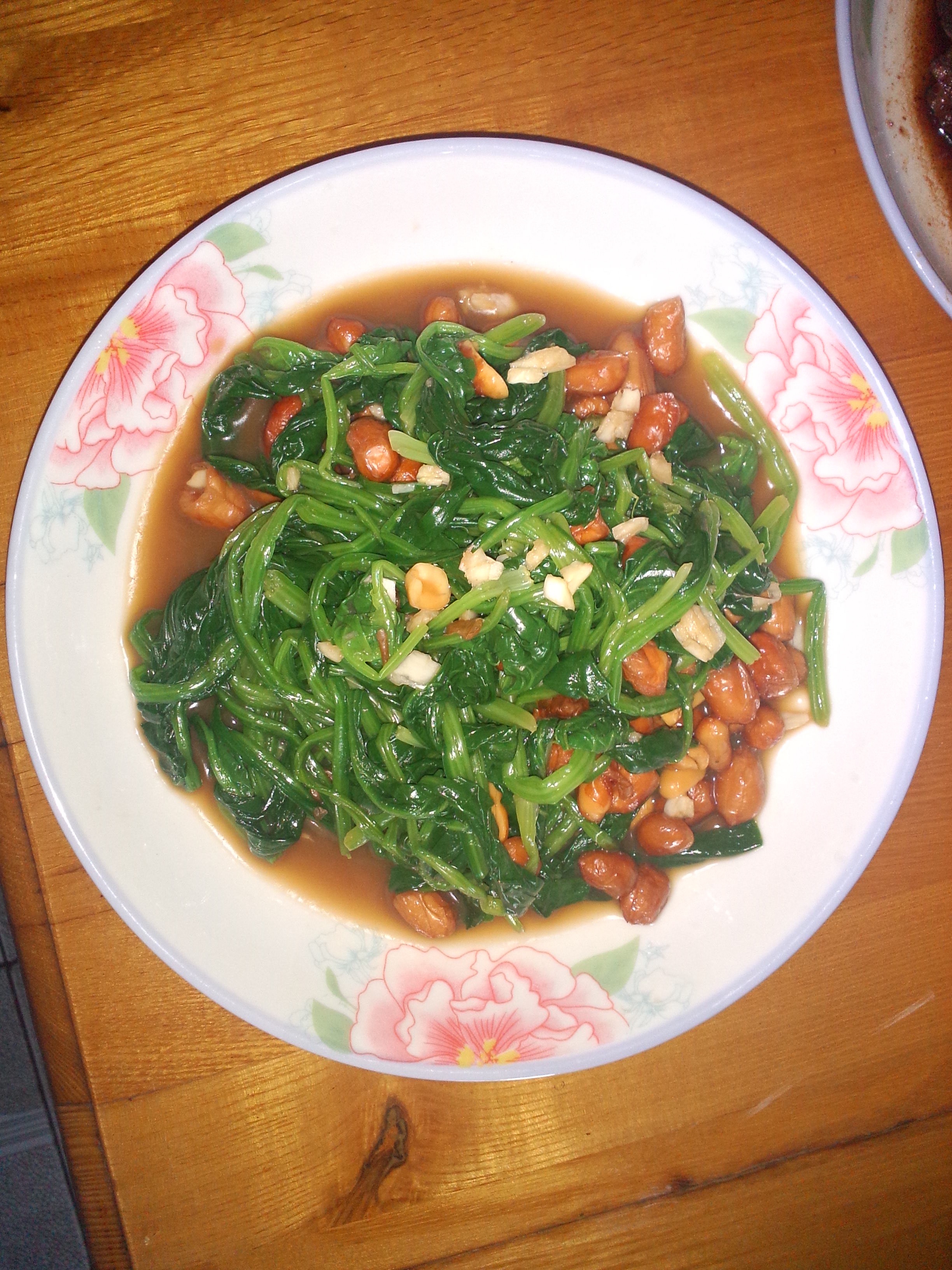 陈醋菠菜花生米