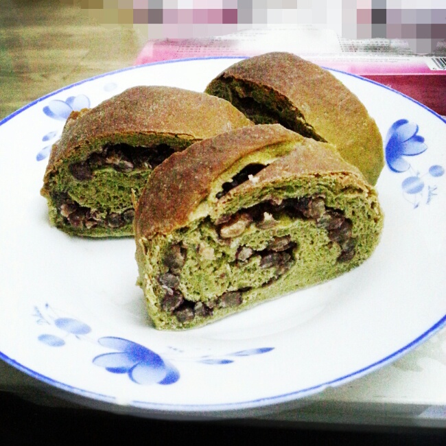 抹茶蜜豆乡村面包