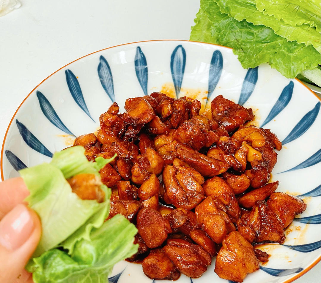 健身餐还是下酒菜｜糖醋鸡丁生菜包