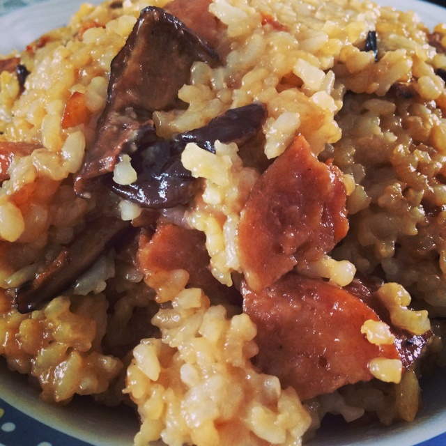 电饭锅版香菇腊肠饭