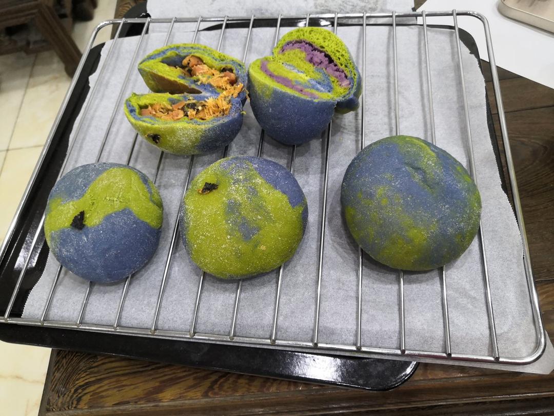 地球结构面包🌏水果风味面包球