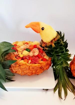 🌸海鲜菠萝炒饭～😊菠萝饭😬家庭版的做法 步骤20