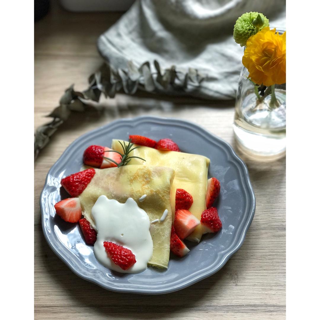 早餐水果可丽饼