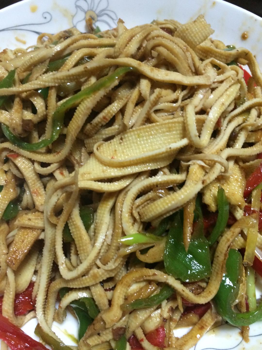 炒豆腐皮的做法