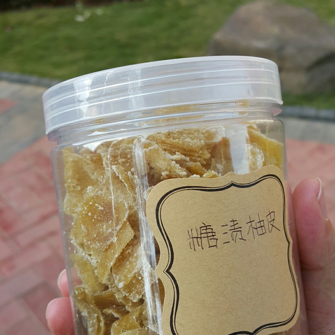 不用粘糖，直接返沙的糖渍柚子皮