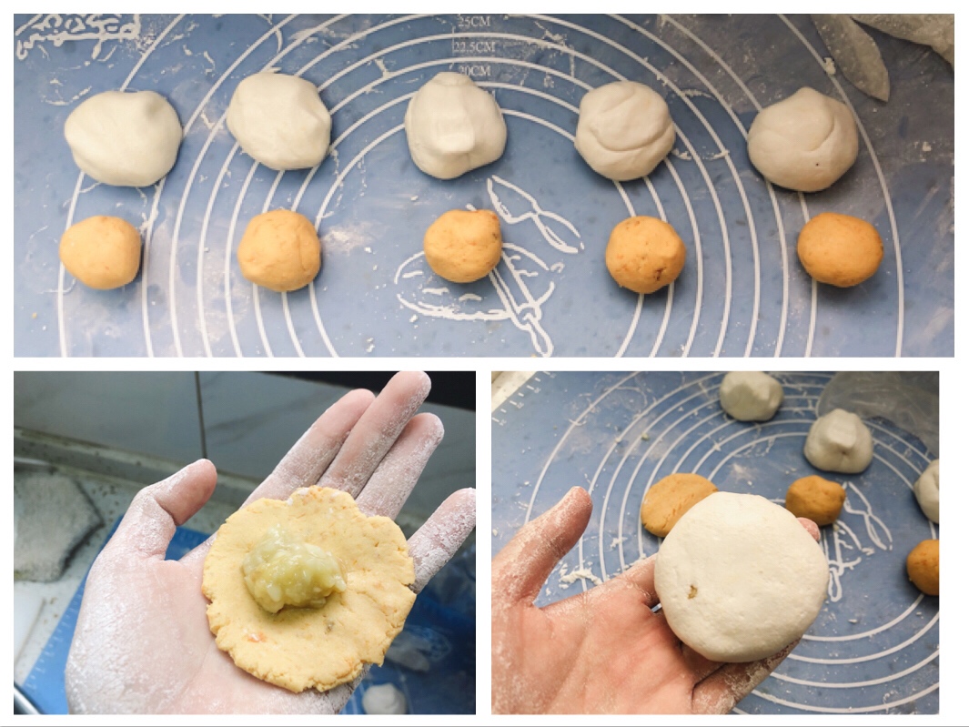 红薯芝士糯米饼 平底锅版的做法 步骤4