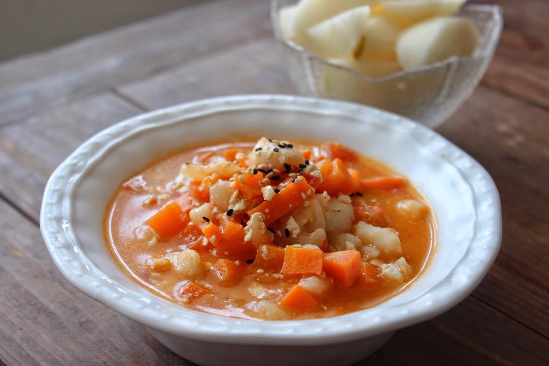 减肥食谱—鱼片杂蔬豆腐烩疙瘩