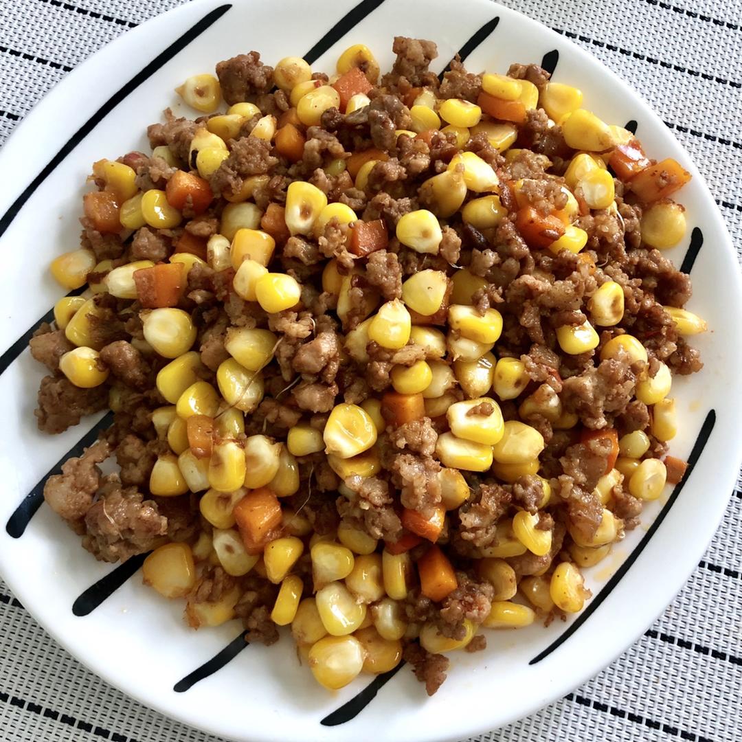 玉米粒炒肉末