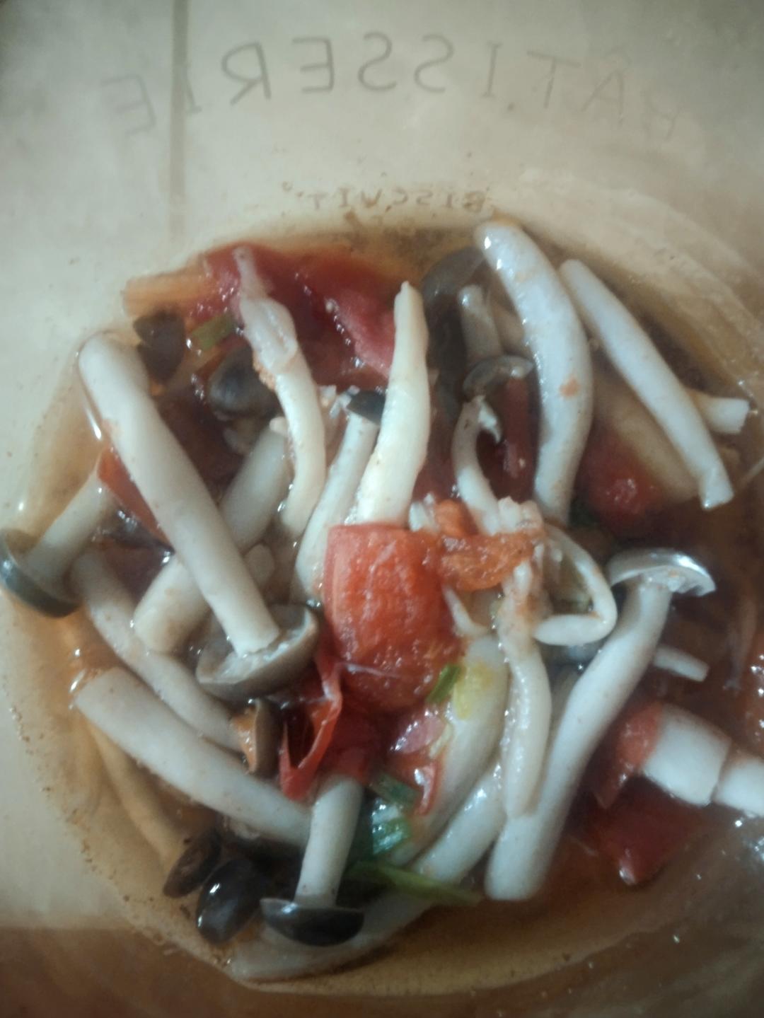 番茄豆腐汤+蚝油生菜