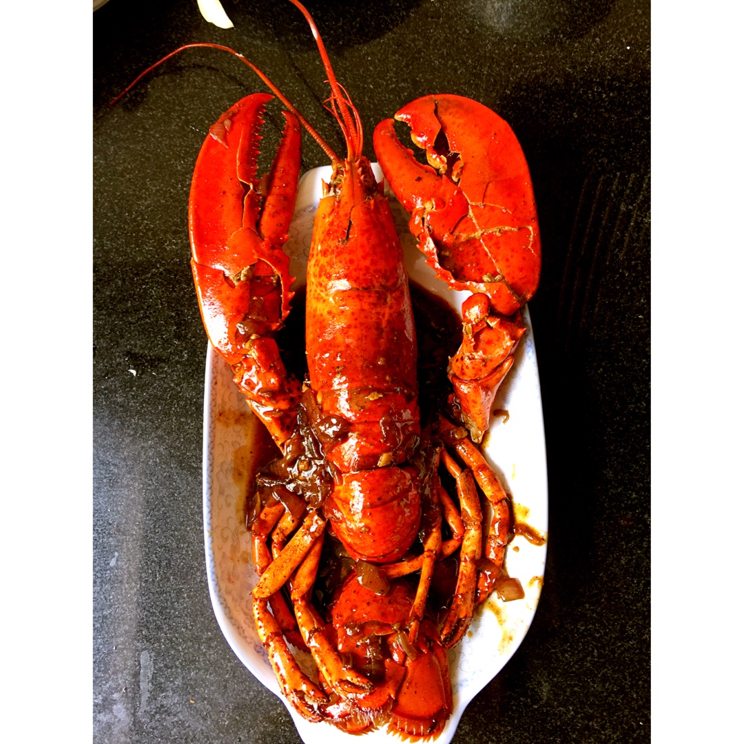 红旗下的虫做的黑胡椒大龙虾