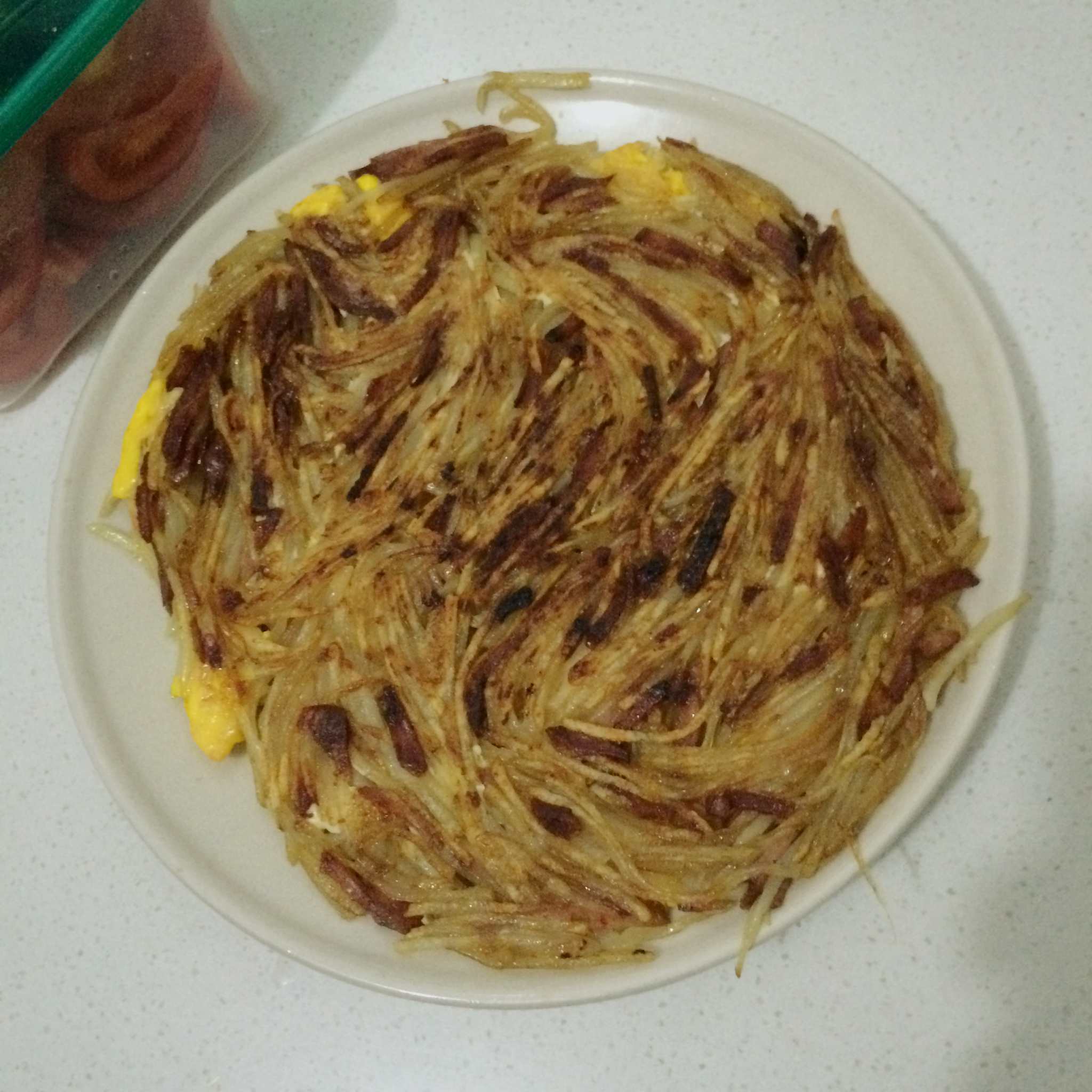 快手早餐—马铃薯火腿蛋