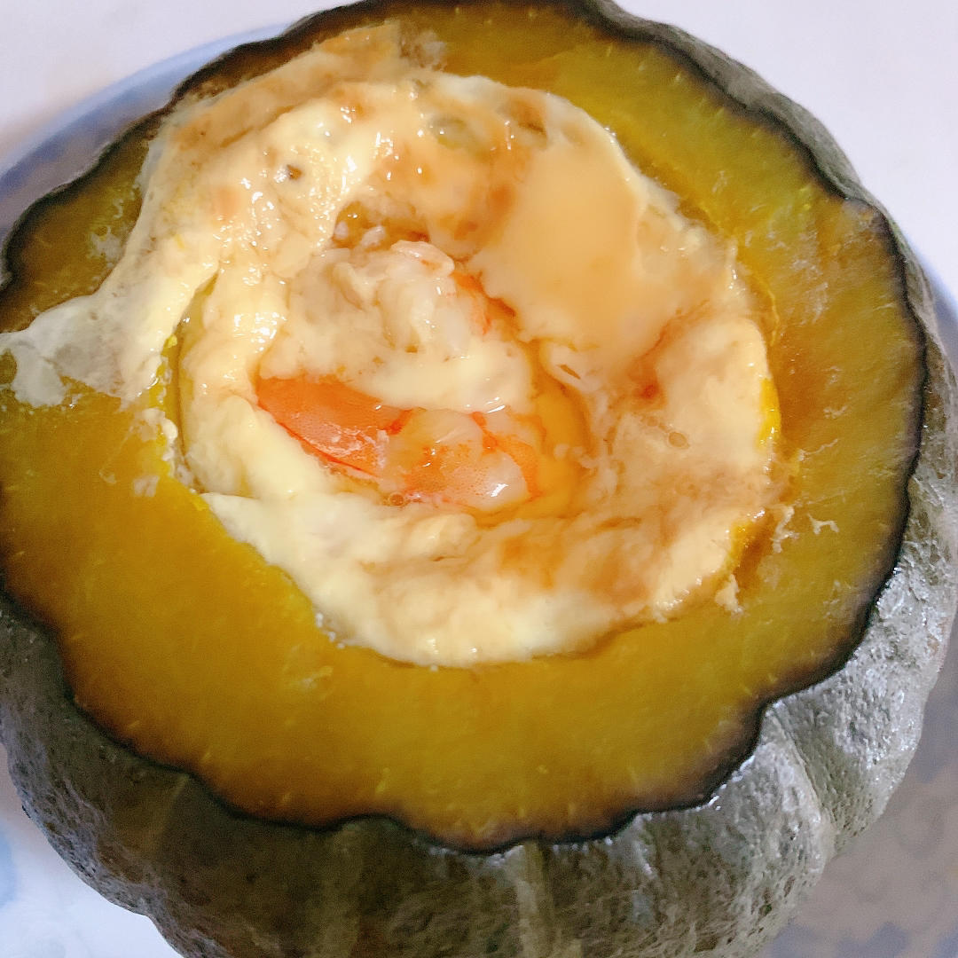 贝贝南瓜虾仁蛋羹