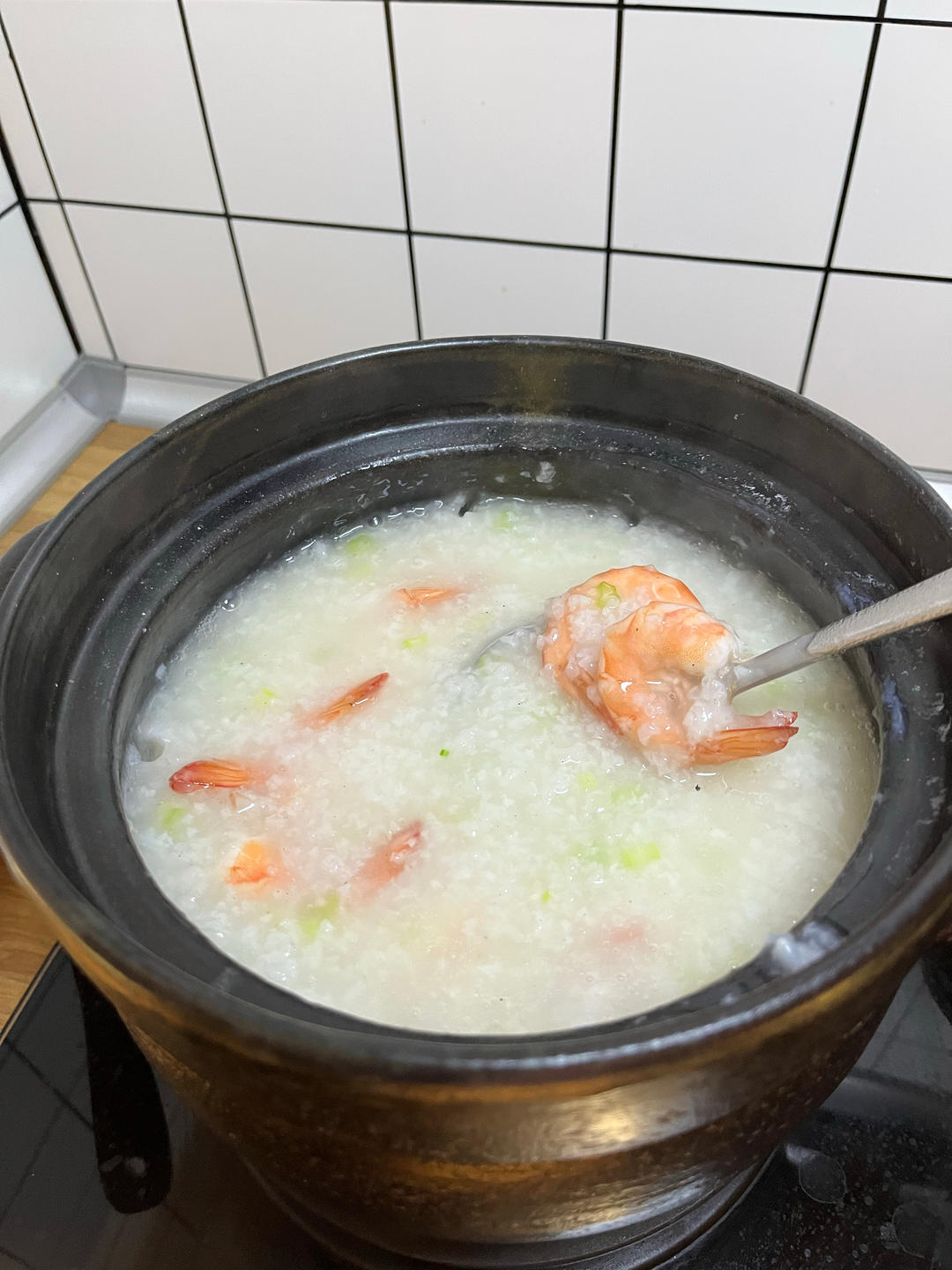 鲜虾砂锅粥