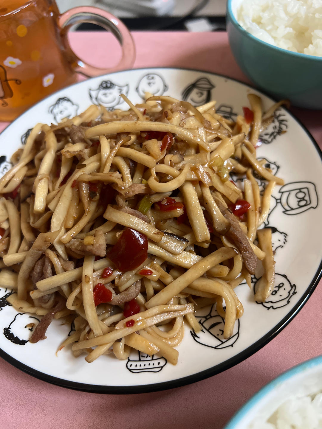 杏鲍菇炒肉丝