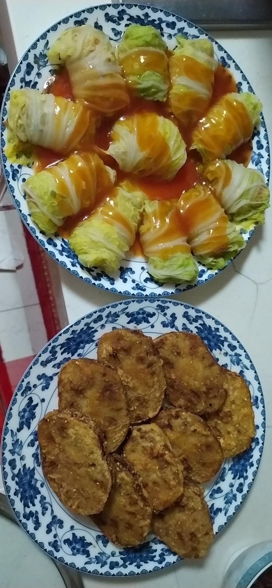 好吃不胖❗️巨简单，有福有财豆腐鸡蛋白菜卷～