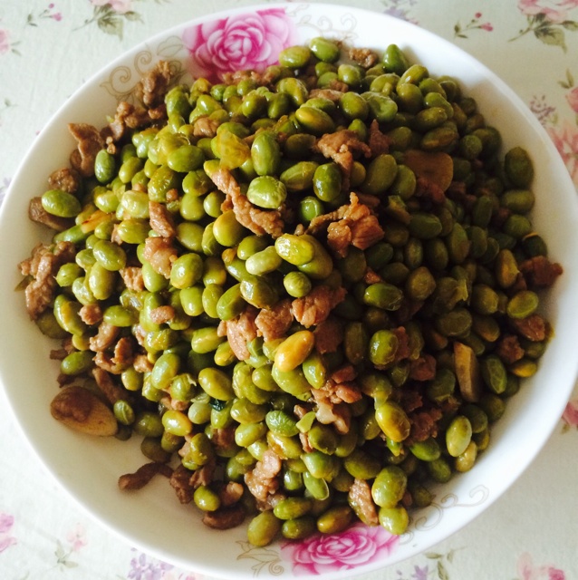 毛豆炒肉丁
