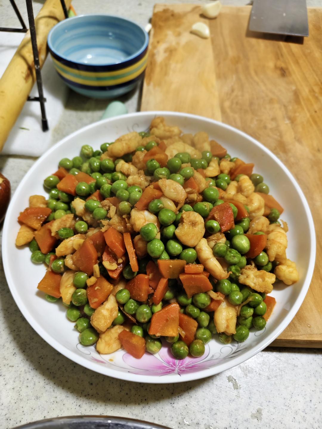 营养餐💯虾仁炒青豆玉米粒