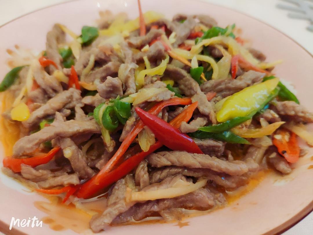 酸辣小炒牛肉丝的做法