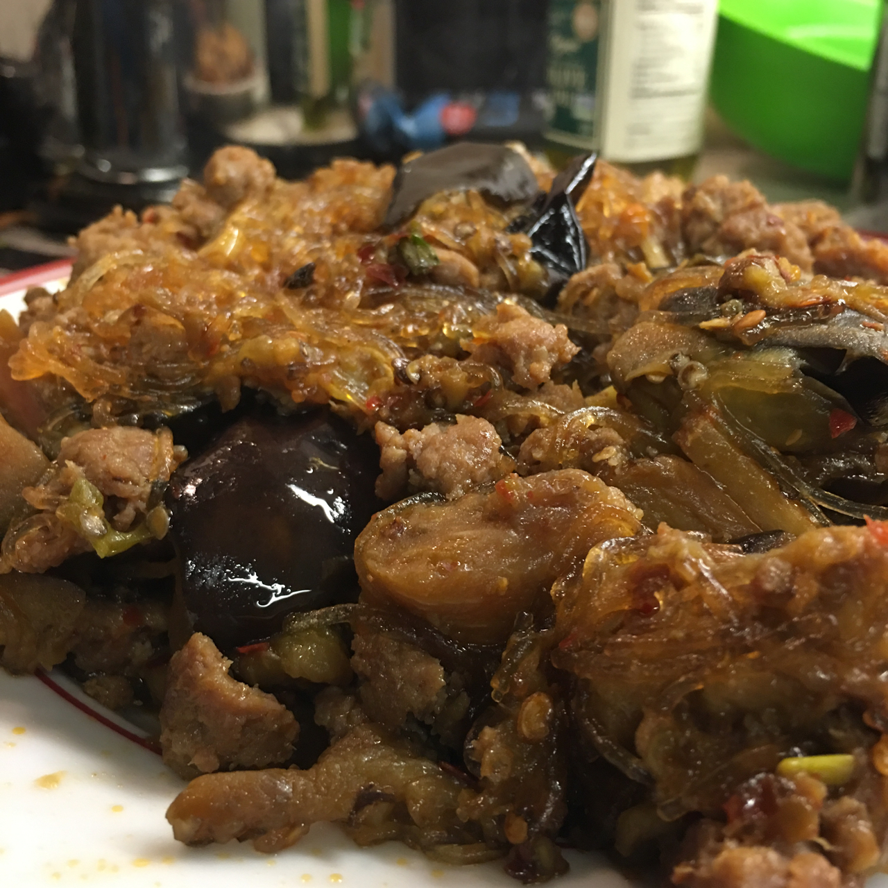 粉丝肉末炒茄子