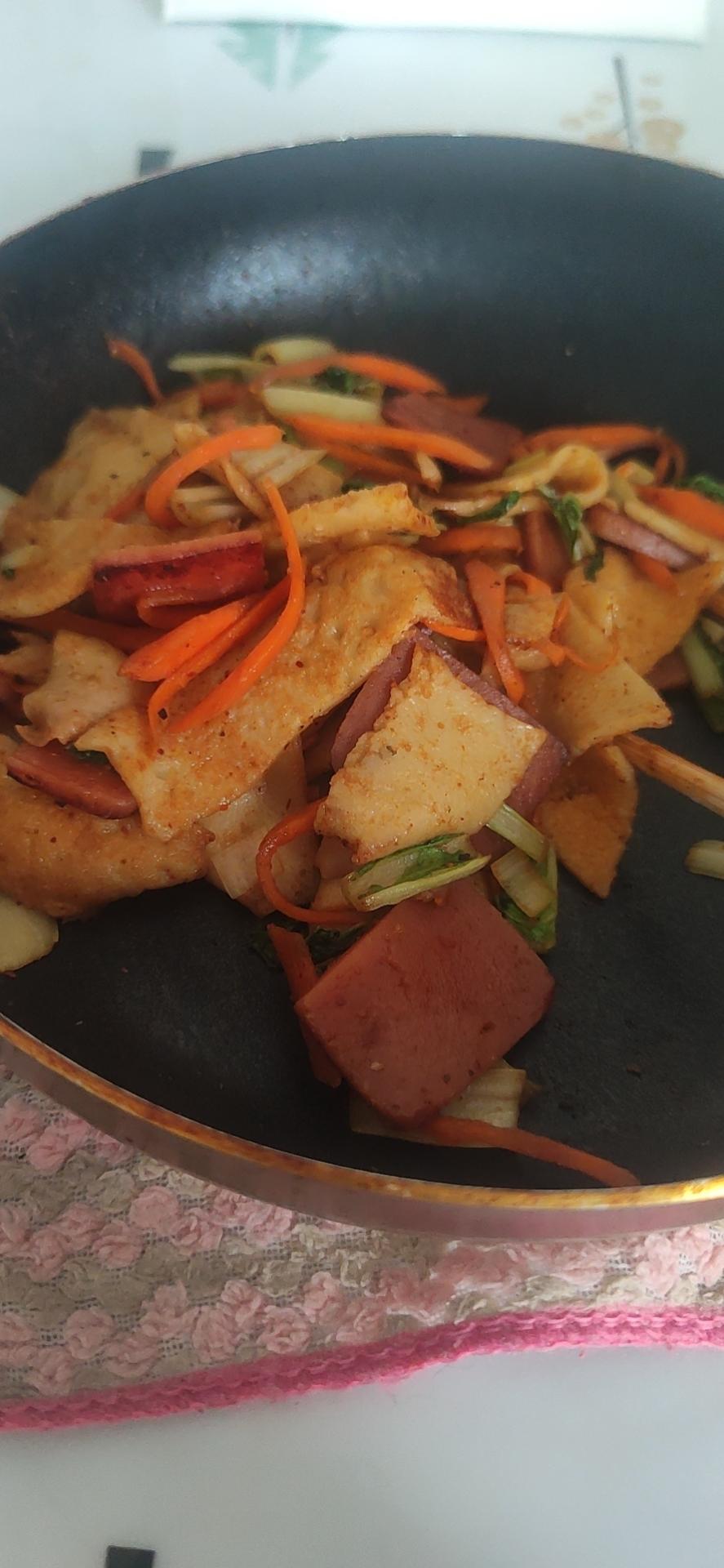 超简单的北方卷饼+炒饼煎饼㊙️