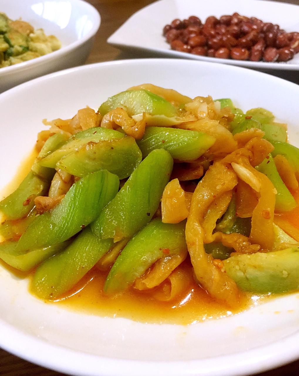 灰色画布分享作品晚餐612017年7月29日辣萝卜干炒丝瓜#晚餐612017