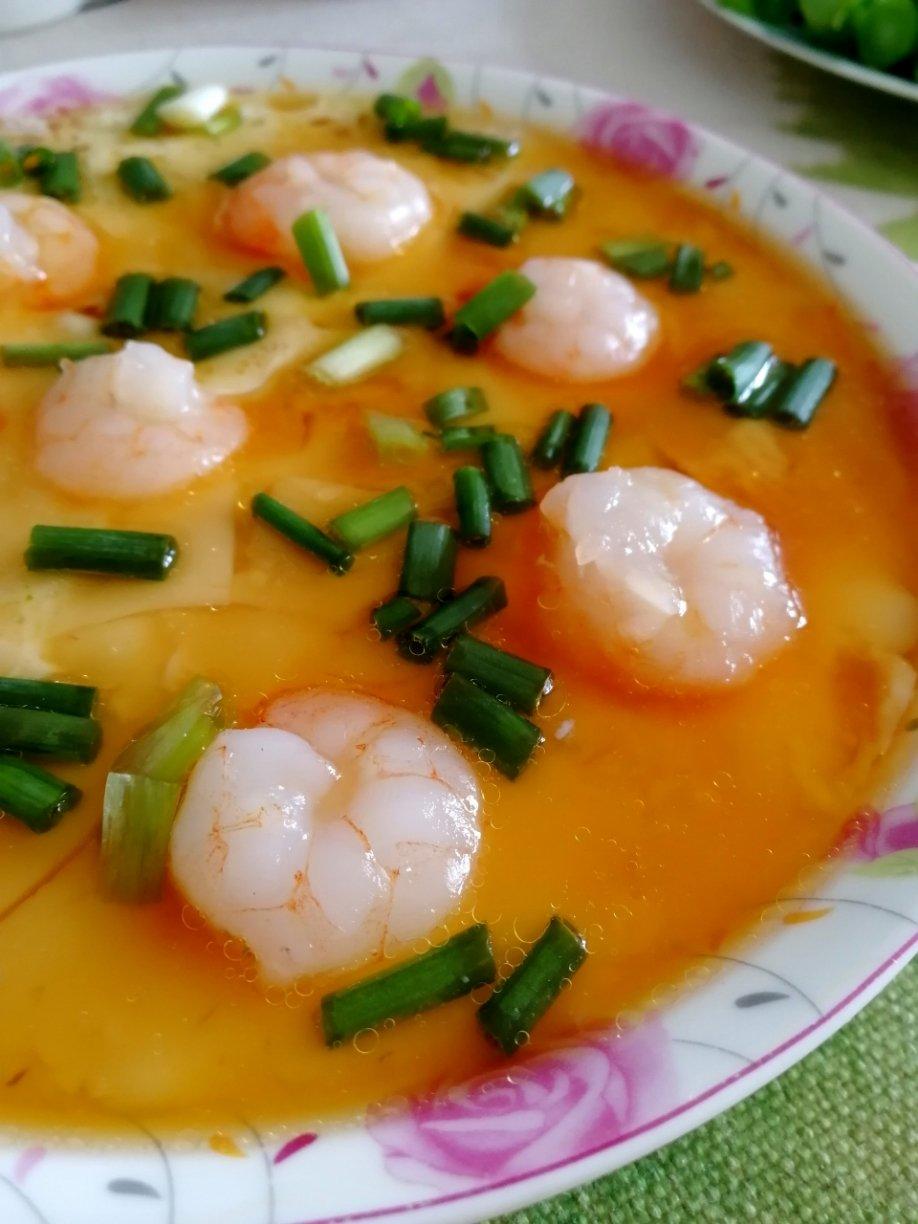 虾仁豆腐蒸水蛋