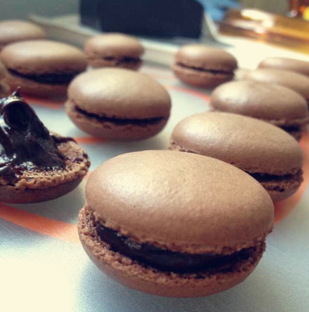 木木每文做的最容易成功的chocolatemacarons巧克力马卡龙