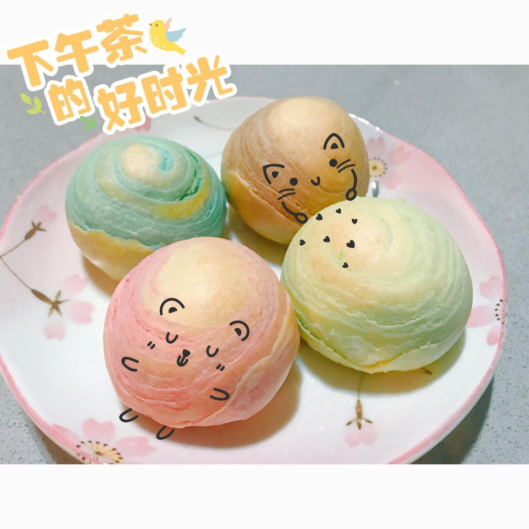 四色蛋黄酥 能看到梦幻星空的做法