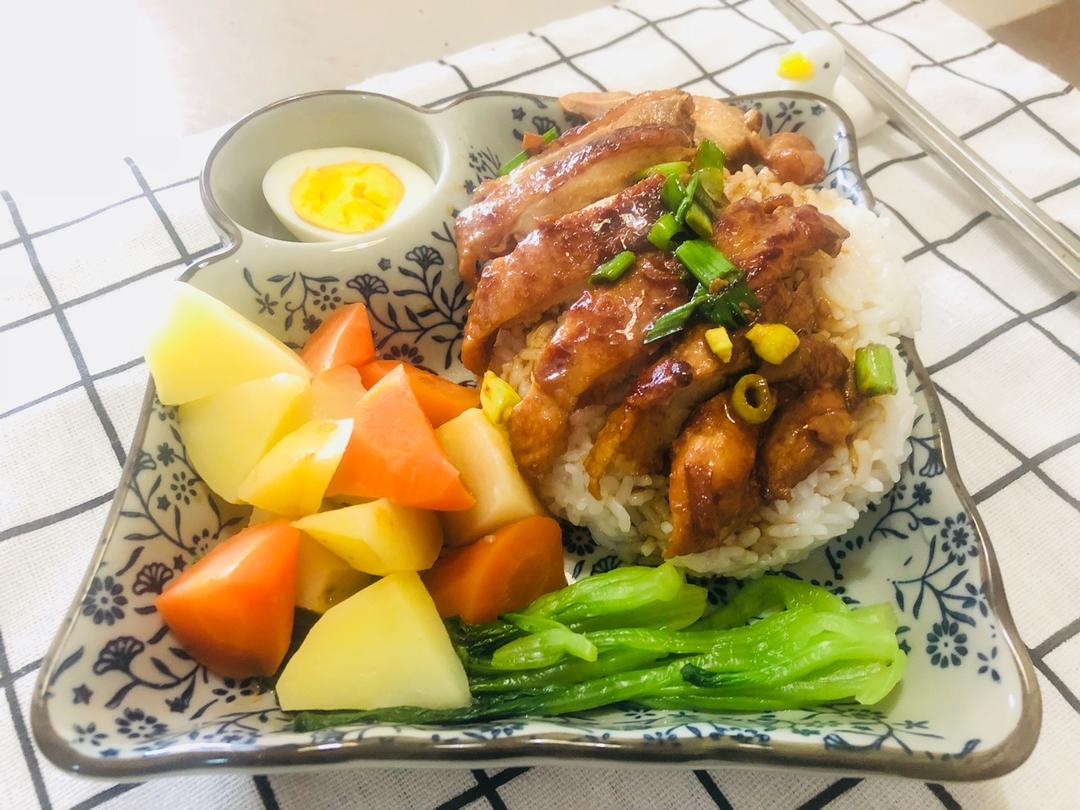 照烧蒜香版鸡腿饭的做法