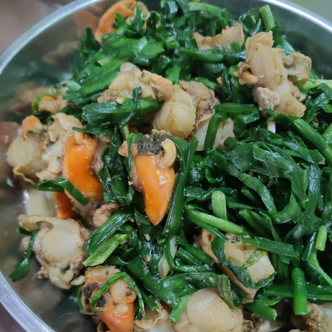 扇贝肉炒韭菜