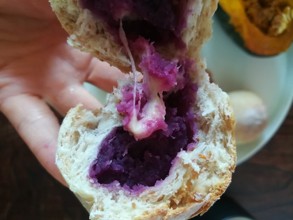 全麦紫薯奶酪包的做法
