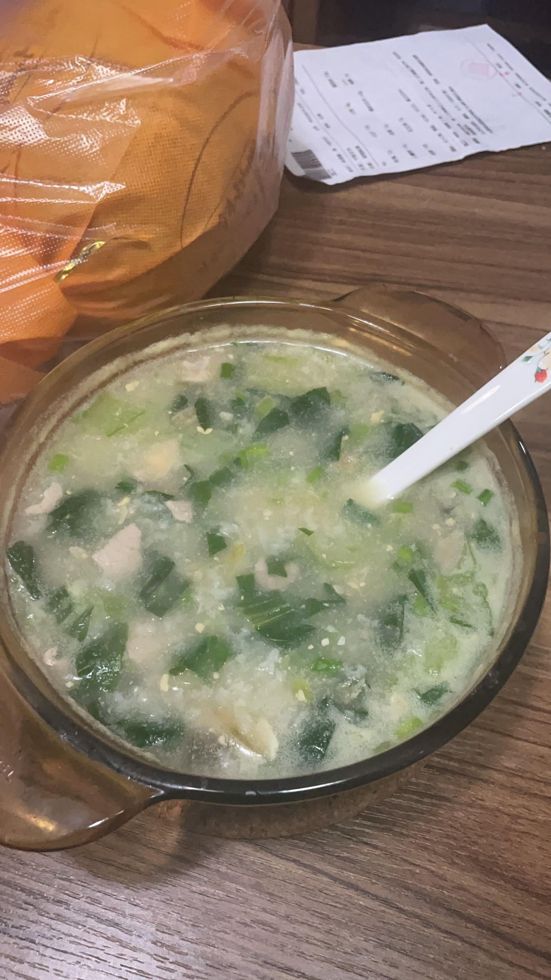 妈妈👩教我做的皮蛋瘦肉粥🥣简单快捷美味😋