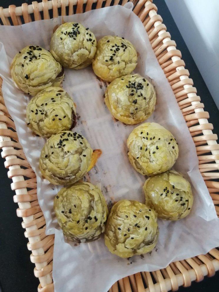 懒人双色薯泥肉松蛋黄酥(蛋挞皮版)