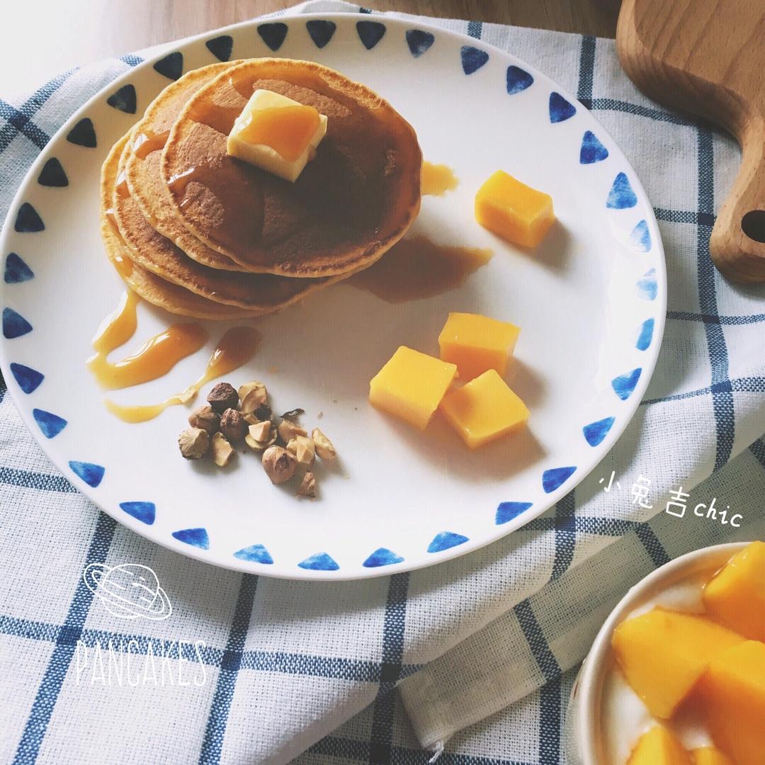 「原味松饼fluffy pancake」无油快手健康早餐