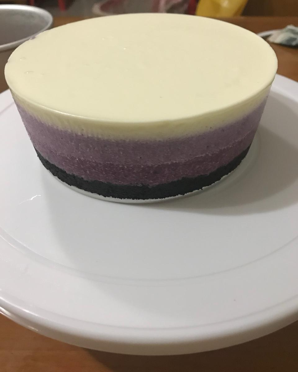渐变蓝莓冻芝士蛋糕（免烤）