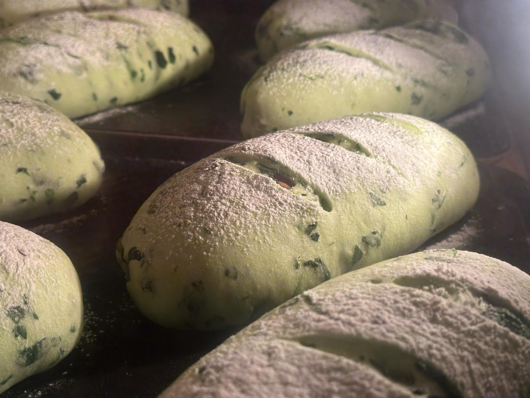 菠菜芝士咸面包