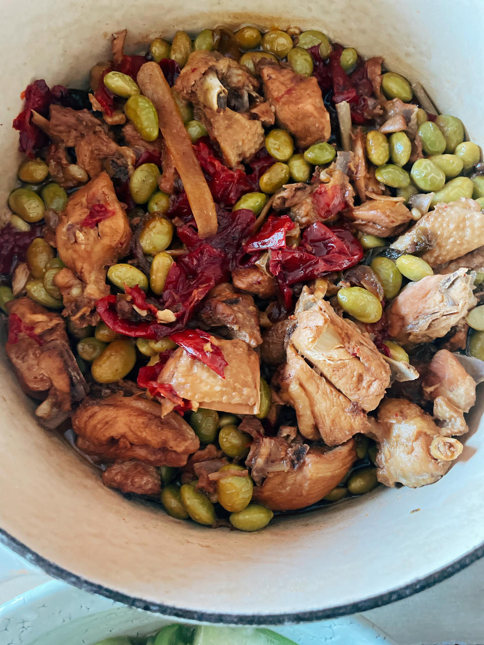 毛豆烧鸡