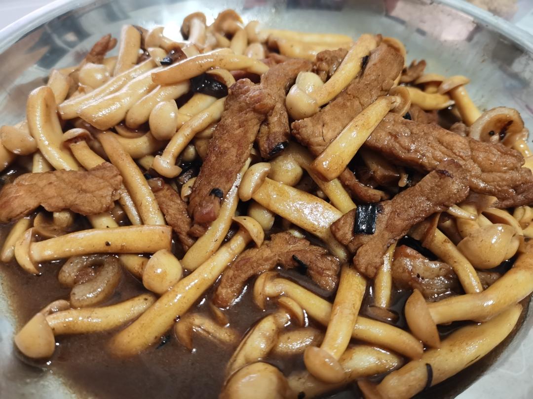 家常小炒‼️海鲜菇炒肉丝💯