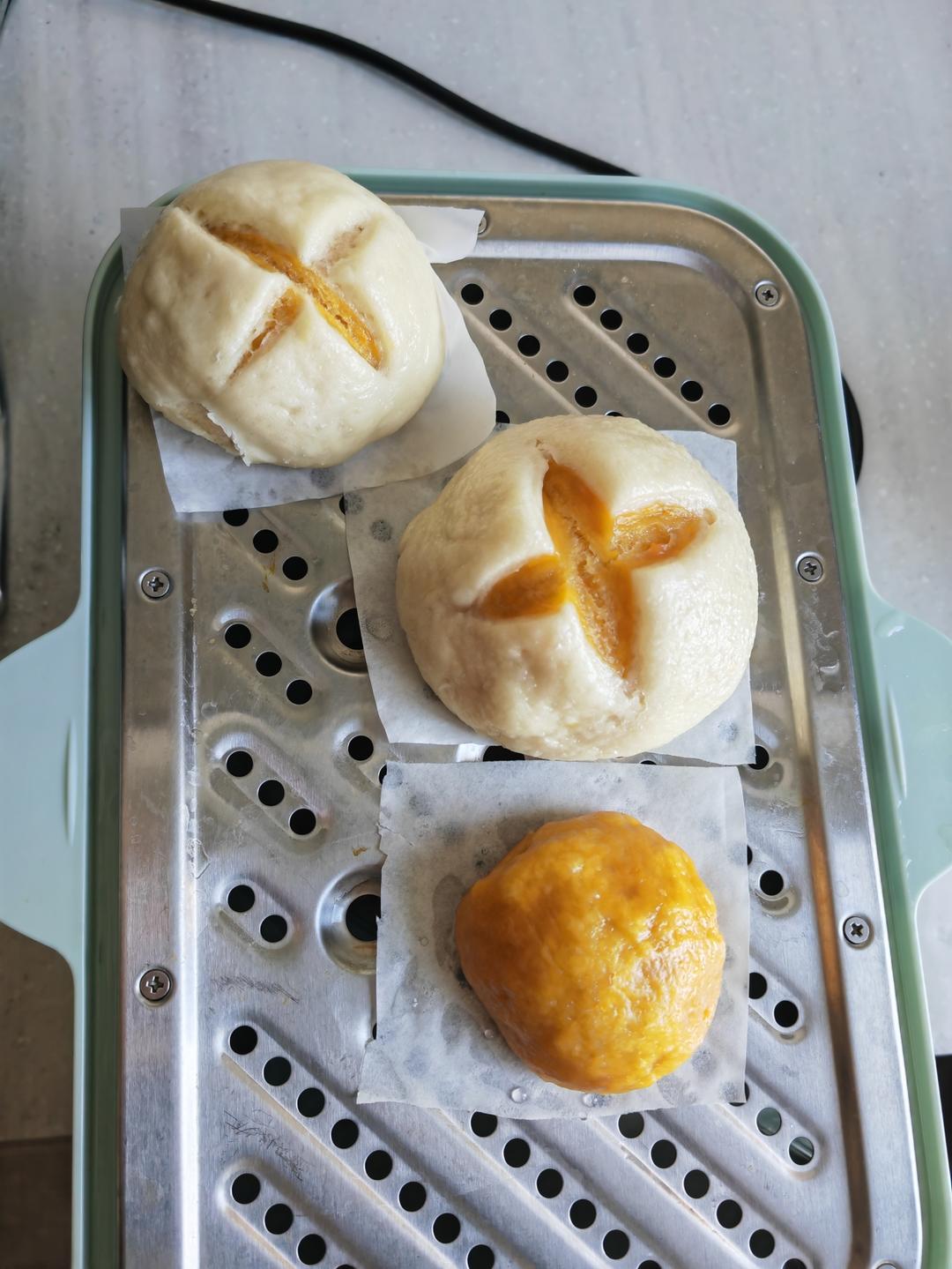 紫薯开花馒头（一次发酵双色馒头）