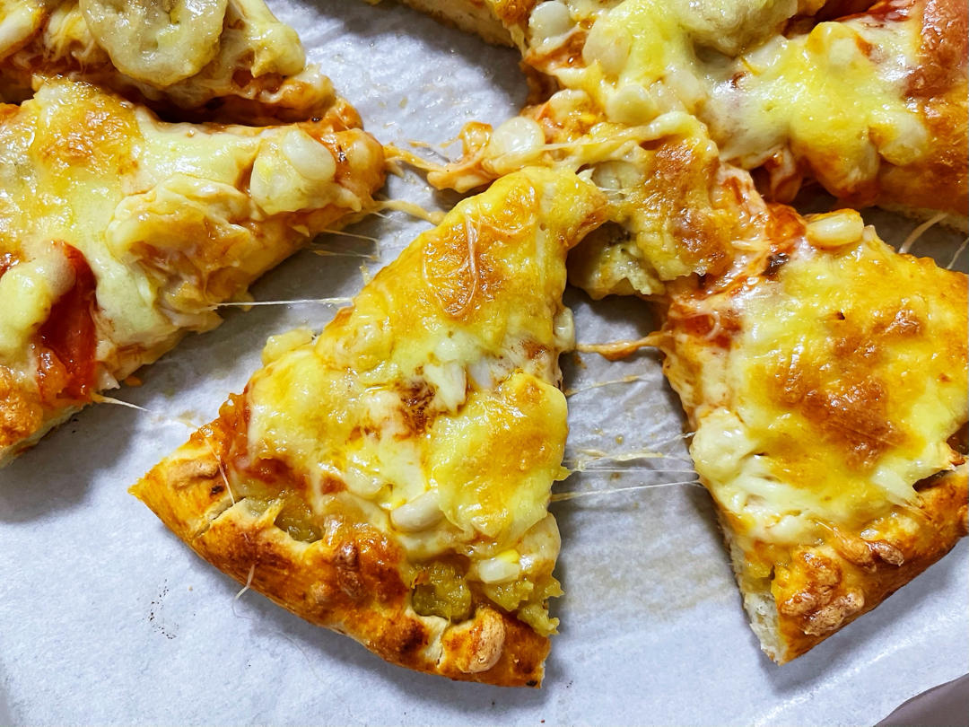 家庭版薄饼披萨🍕～简易快手～解馋必备