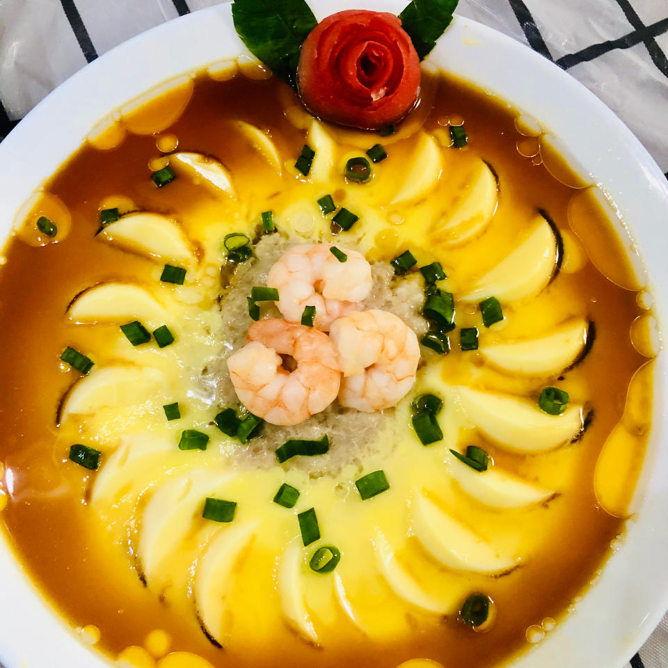 虾仁玉子豆腐蒸蛋/“蒸蒸日上”的年夜饭快手菜