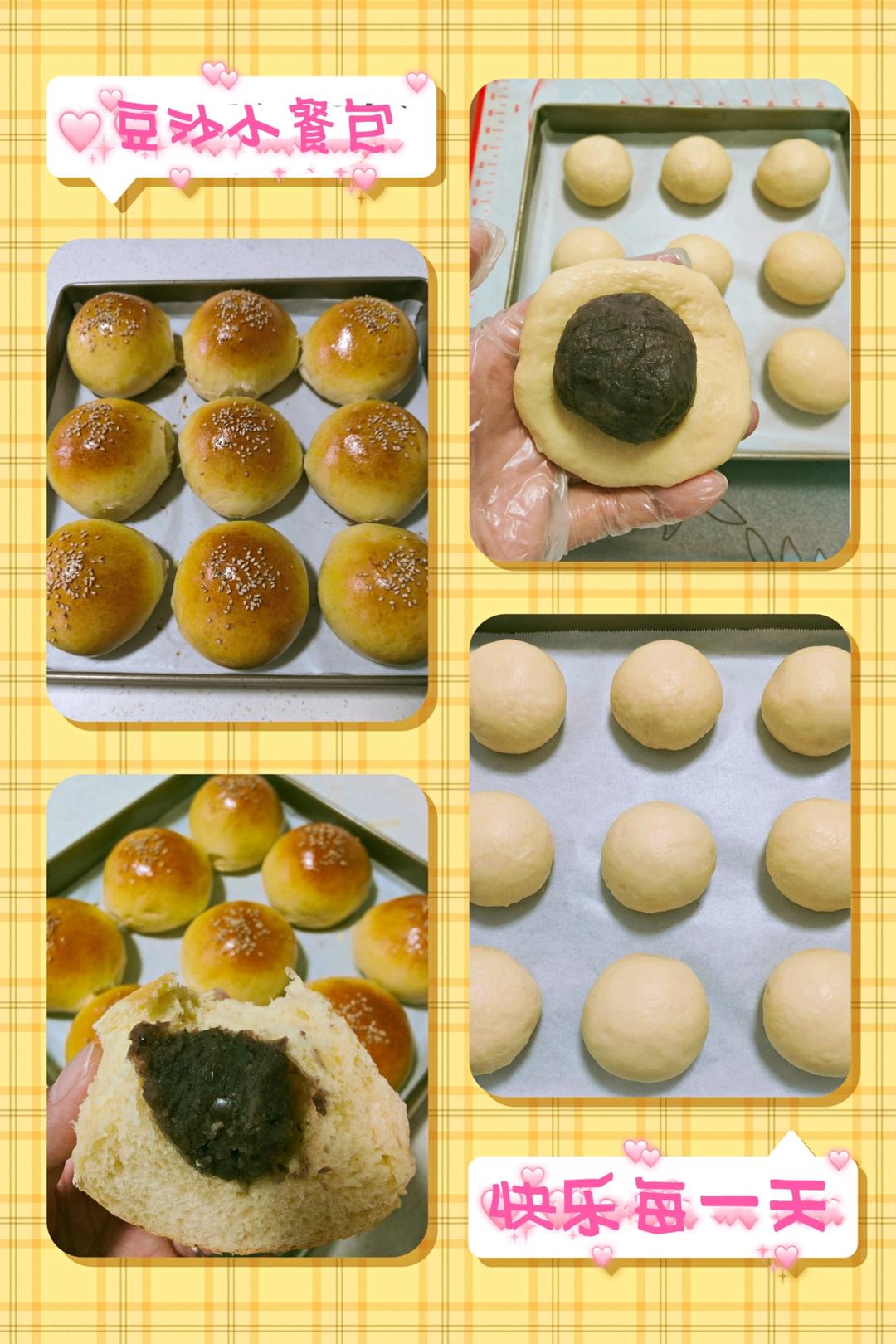 蜂蜜豆沙小餐包〔一次性发酵〕